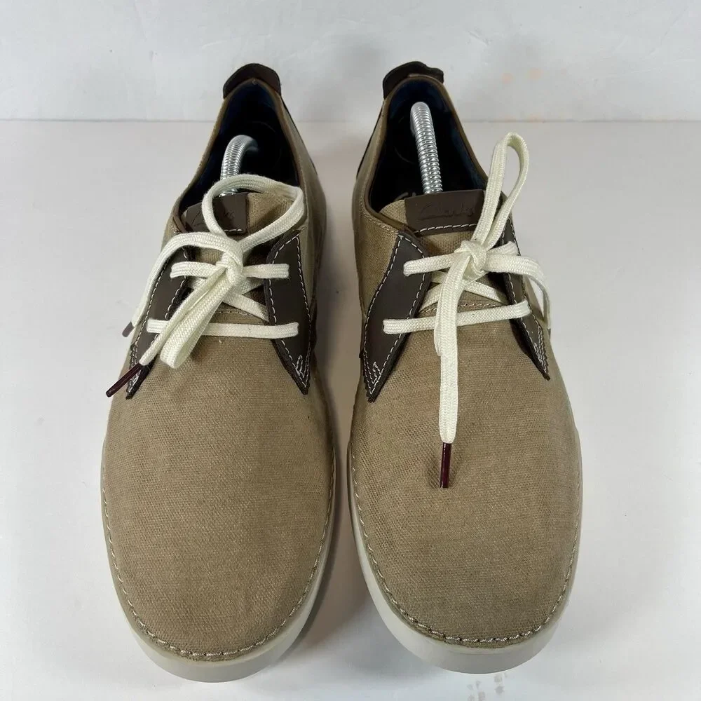 Clarks Collection Neelix Vibe Sand Canvas Sneakers - Men's US 10.5